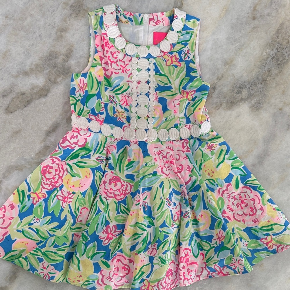 Lilly Pulitzer Kids Floral Dress - Blue, Pink, Green
